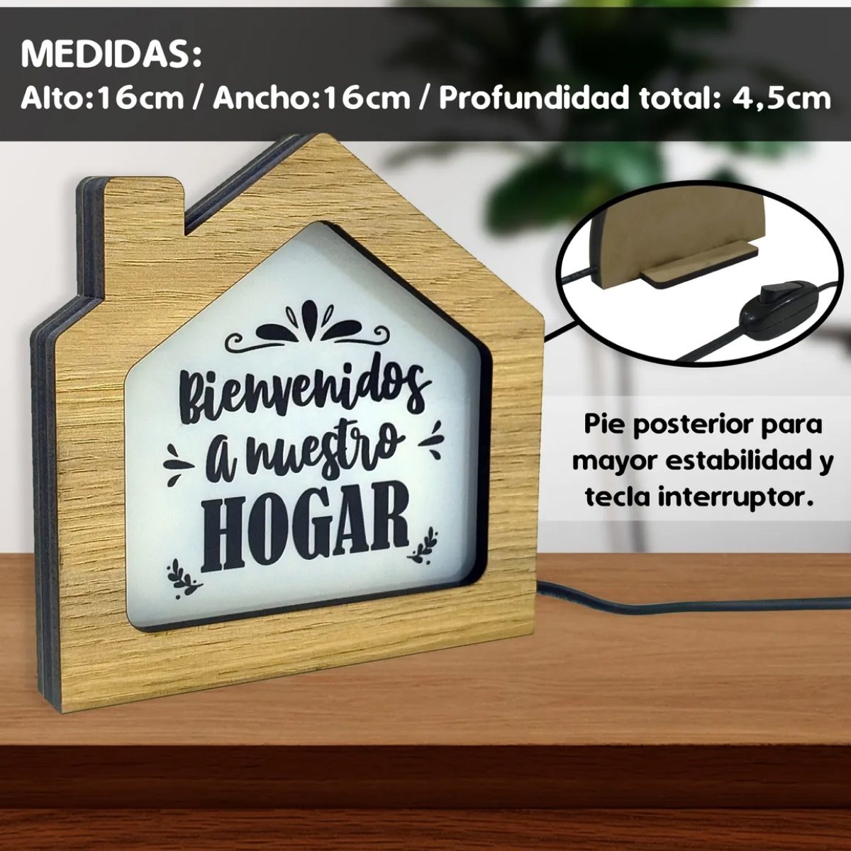 Velador Casita Con Frase - Imagen 3