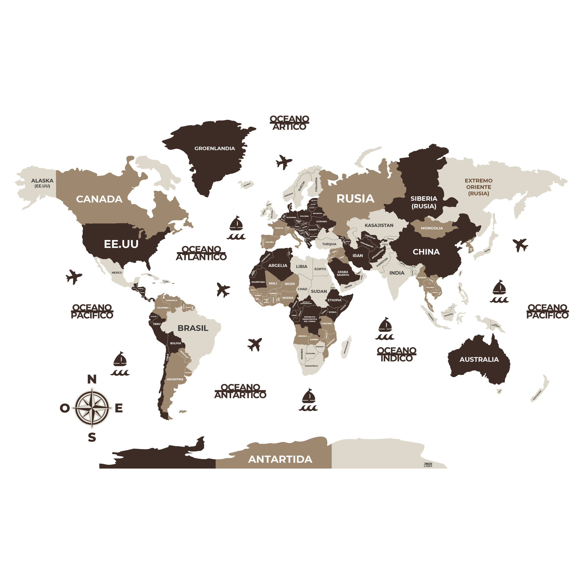 MAPA PLANISFERIO 3D XL - Imagen 2